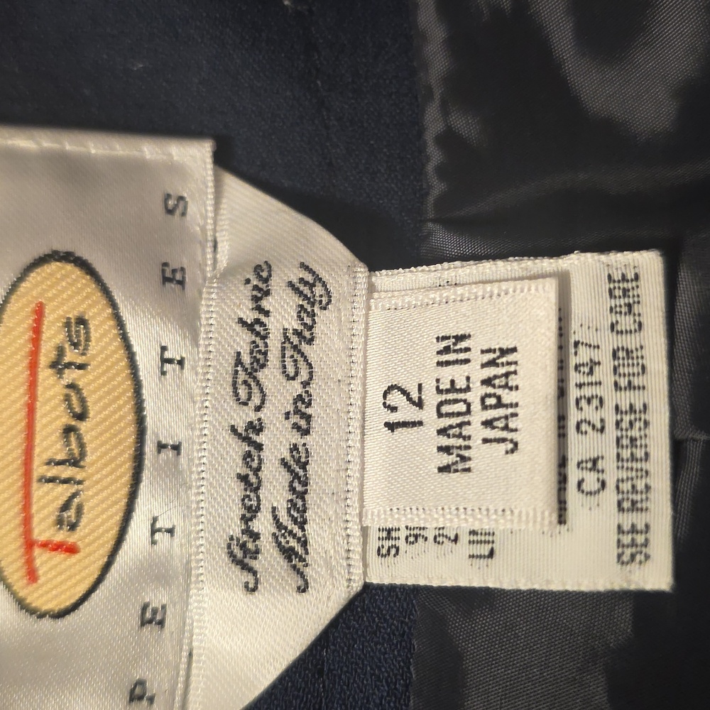 Talbots Petite Navy Blue Trousers Made In Italy - Picture 4 of 5